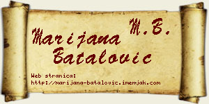 Marijana Batalović vizit kartica